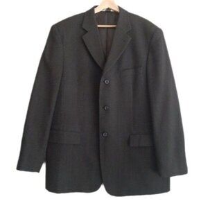 WILKE-RODRIGUEZ Suit Jacket 100% Wool Dark Grey Men's Sz 46 R